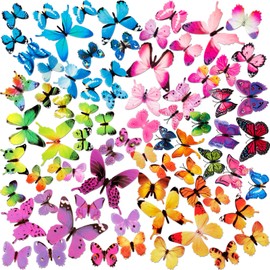 3D Colorful Butterfly Wall Stickers, 72PCS Removable Butterfly Wall Decals, Butterflies DIY Art Decor Crafts for Party Offices Bedroom Room Sticker Set