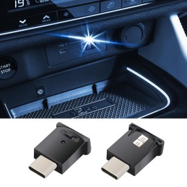 Mini USB LED Car Light, DC 5V Intelligent Interior Car Lights, Atmosphere Lamp for Car, Plug-in Interface, Suitable for Car, Laptop Keyboard, Home Office, Adjustable Brightness (Type-C-2)