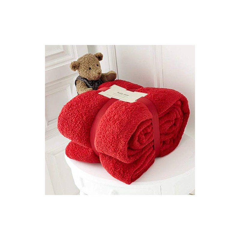 Kinfolk Textile Teddy Fleece Throw Blanket Soft Warm Cuddly Sofa