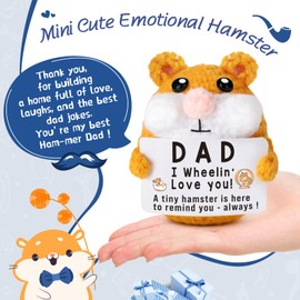 TKGIFTHOT Funny Crochet Hamster Fathers Day Dad Gifts from Daughter Son Wife Thoughful Birthday Gifts for Dad, Small I Love You Gift, Cute Positive Crochet Hamster Plush