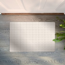 Shape28 Small Area Rug Mat Ultra-Thin Kitchen Rug Entrance Mat with Non Slip Rubber Backing Size 28 inches x 20 inches Color Latte Design 5C