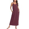 Marvmys Womens Cotton Slip Nightgowns Spaghetti Strap V Neck Long