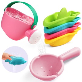 Calkkrer 6 Pieces Bath Toys for Children Aged 1+ Bathtub Toys Water Toys Sensory Toys for 1-6 Years Boys & Girls Bathroom & Pool