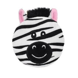 PurePet 3.5 Inch Safari Subwoofer Disc Dog Toy with Squeaker Choose from 4 or Full Set - Zebra