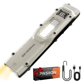 EDC Falt Flashlight 1000 lumens Tactical Flashlights Rechargeable,Dual-Switches LED High lumens Flash light with Digital Display,Stainless Steel 13 Modes Pocket Flash Light for Home,Outdoor,Emergency