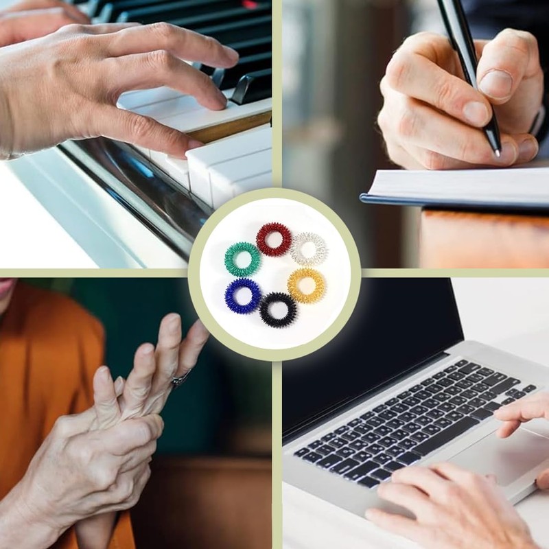 HNJUSR 12 Piece Acupressure Ring Set, Massage Rings for Fingers,