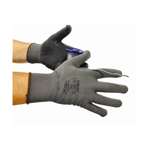 Polyco Matrix D Grip Gloves, Grey, Size Large (9) -