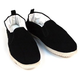 Ace Martial Arts Supply Kung Fu Closed Toe Slip On Shoes -Cotton Sole, Brown Rubber Sole and Yellow Bubble Gum Sole (Cotton Sole, Numeric_11_Point_5)