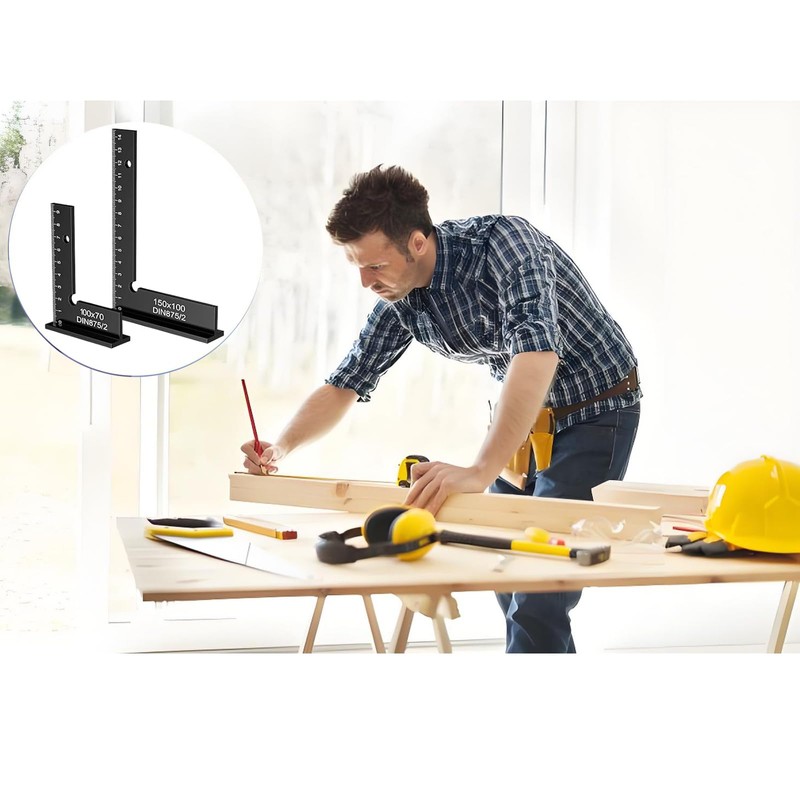 Ylinwtech High Quality Professional Measuring Tool, 90° Try Angle, Solid
