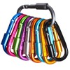 10Pcs Carabiner Clip 3.2"Caribeana Clips with Screw Lock, 10 Colours