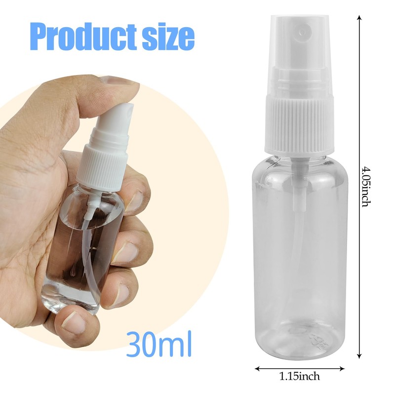 CHTUGEM 2 Pcs Spray Bottle,1oz/30ml Mini Empty Travel Bottles, Fine