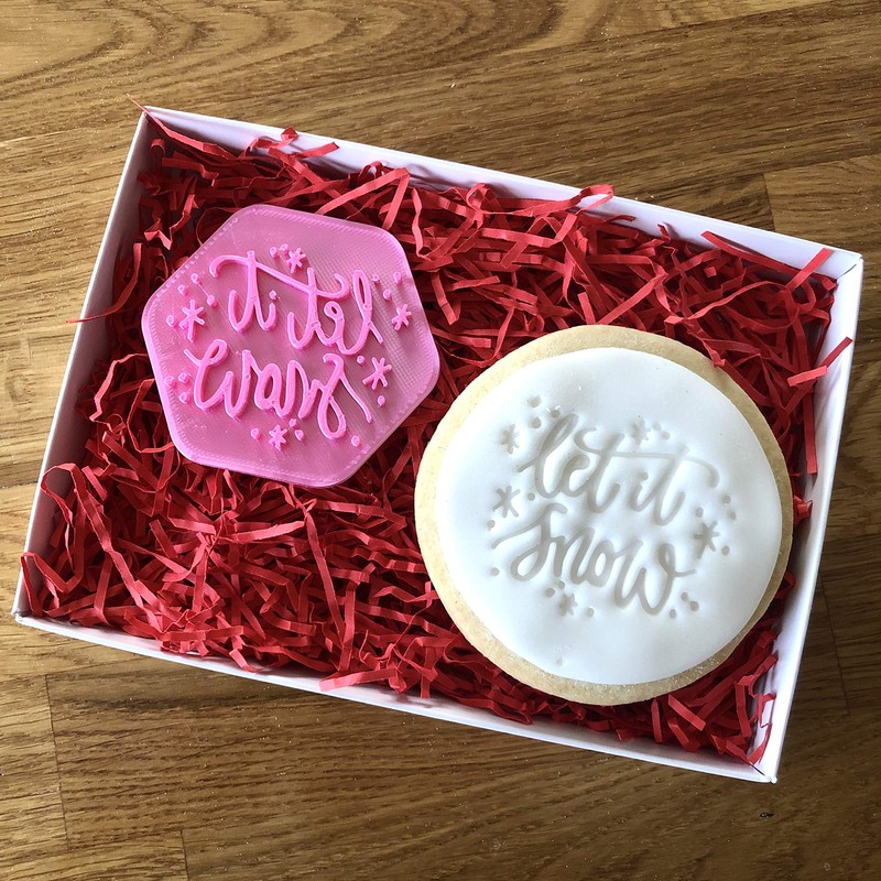 LissieLou Let It Snow Cookie Stamp Christmas Theme Icing Fondant