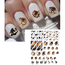 Cute Horse Nail Art Decals- Waterslide Nail Decals