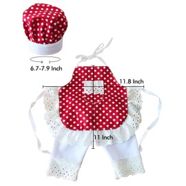 CUTEBBPHOTO Baby Chef Outfit Photography Cute Chef Apron Outfits for Photoshoot Baby Photo Chef Hat Maid Costume (Chef)