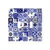 Boho Mexican Tile 2 Gang Light Switch Cover Blue White