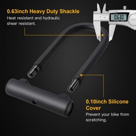 UBULLOX Bike U Lock Heavy Duty Bike Lock Bicycle U Lock, 16mm Shackle and 4ft/6ft Length Security Cable with Sturdy Mounting Bracket for Bicycle, Motorcycle and More