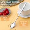 VEHGAL 6 Pcs Stylish Silver Latte Spoon, 18cm Long Handle