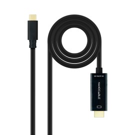 NANOCABLE 10.15.5105 Konverterkabel USB-C auf HDMI, USB-C/M - HDMI/M, Schwarz, 5 m