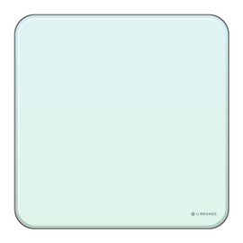 U Brands Square Magnetic Glass Dry Erase Board, Only for use with HIGH Energy Magnets, 12 x 12 Inches, Frameless, Marker Included (2343U00-01), White