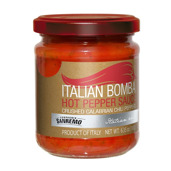 Italian Bomba, Hot pepper Sauce Crushed Calabrian Chili Peppers