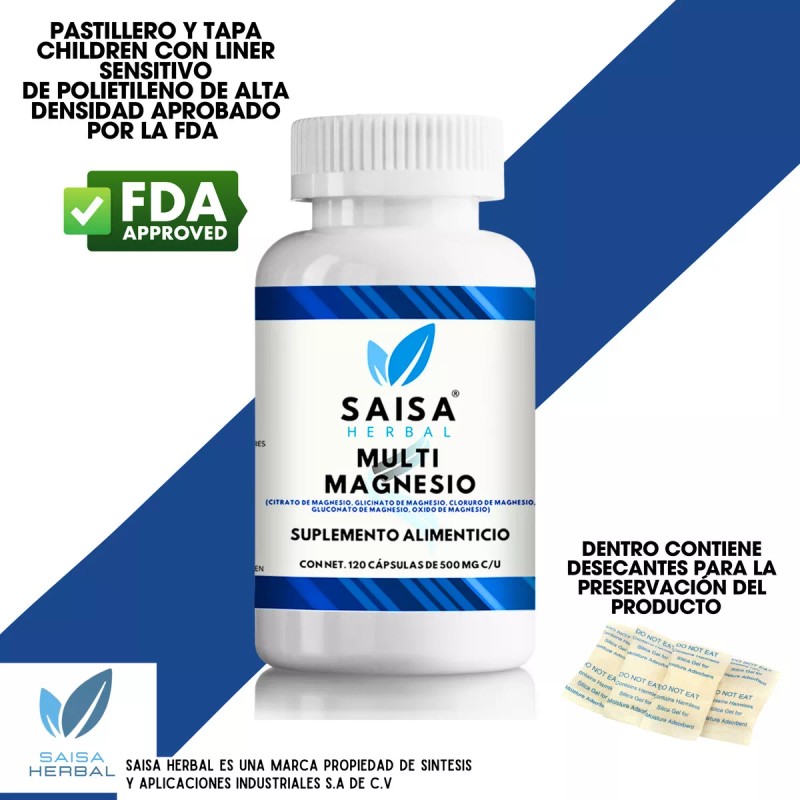 Saisa Herbal Citrato De Magnesio + Glicinato Cloruro Gluconato 120