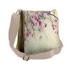Ambesonne Nature Messenger Bag, Sakura Cherry Blooms, Unisex Cross-body