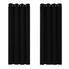 Deconovo Deconovo Blackout Curtains Bedroom Super Soft Thermal Insulated Curtains Blackout Eyelet Blackout Curtains for Living Room 46 x 54 Inch Black 2 Panels