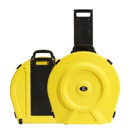 Cymbal Case With Foam Durable Cymbal Hard Cases, Fits Up to 10 * 21" Cymbals, Design for Drums Cymbal Safety, 22" Rolling Cymbal Cases Upgrade from Cymbal Bag, Cymbal Bags With Wheels, Volt Yellow