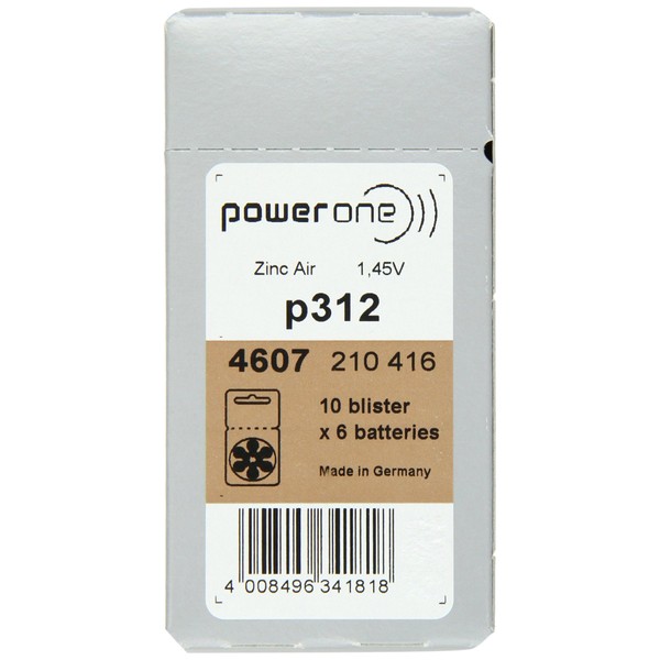 Powerone Hearing Aid Batteries, Size 312 (300 Total Batteries)