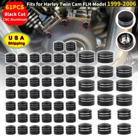 Unbranded Black Cut Engine Bolt Topper Caps Cover For Harley Electra Road Glide FLHTC FLHR