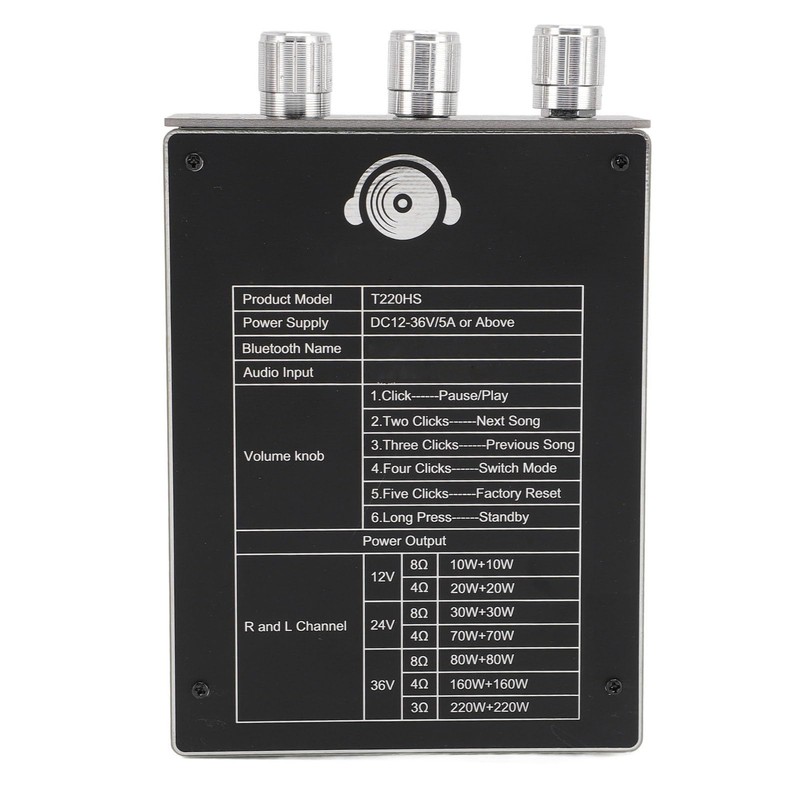 T220HS Bluetooth Amplifier Board, 220W+220W HiFi Stereo Power Amplifier Module,