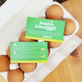 Havongki 200 Pack Premium Fresh Farm Eggs Handling Instructions Care Accessories Cards Labels | Egg Blank Cartons 4 6 12 15 18 30 48 50 Count Basket Box Container Storing Extra Organizer -M12CH200