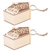 2Pcs Bird House with Warm Light Hollow Flowers Patterns Bird