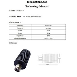 BECEN 50W N Male Connector Dummy Load,Termination Load