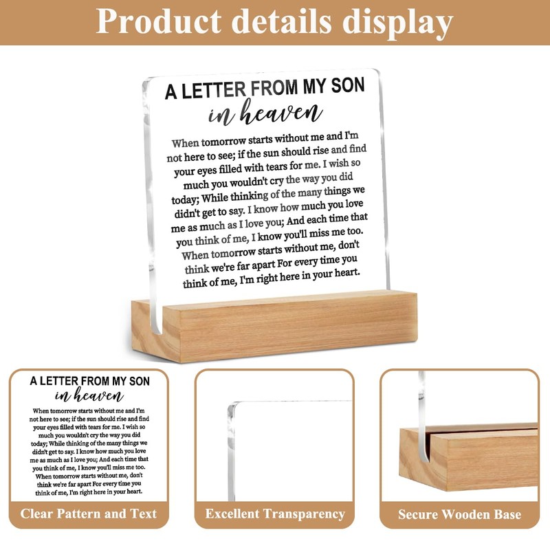 Memorial Gifts Acrylic Sign, Remembrance Condolence for Loss of Loved