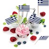 Greece Toothpick Flag Greek National Small Mini Cocktail Fruit Cupcakes