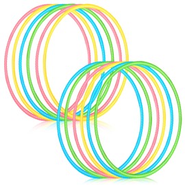 Libima 16 Pcs Toy Color Hoop for Kids, Detachable Adjustable Light Weight Plastic Colored Hoops Toy Circles for Party Games, Dance, Dog Agility(32 Inch,Green, Blue, Pink, Yellow)