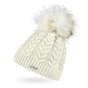 Neverless® Ladies Knitted Hat Lined Fur Bobble Faux Fur Bobble