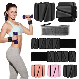 Wrist Ankle Weights for Women, Adjustable Weighted Wristbands Set of 2 (1 lb Each) Wearable Silicone Leg Arm Weights for Walking, Pilates, Yoga, Swimming, Barre, Strength Training (Black)