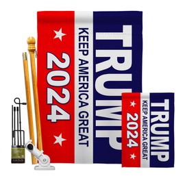 Keep America Great Garden House Flags Kit Patriotic President Democrat Republican Tea Party United State American Election Small Decorative Gift Yard Banner Double-Sided Made In USA 28 X 40