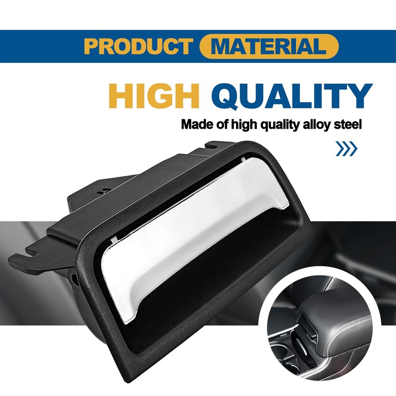 Icyhaws Center Console Latch, Silver Plate Armrest Lid Lock Compatible