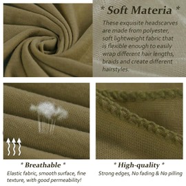 XTREND 1 Piece Stretch Head Wrap Jersey Turban Fashion Headband Solid Color Extra Long Hair Scarf Headwraps Bohemian Soft Breathable Turbans African for Women (Army Green)