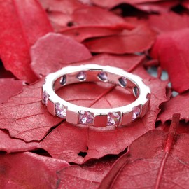 JXSJES Pink Heart Cubic Zriconia 925 Sterling Silver for Women (7)