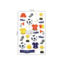 Maildor CY066O Pack of Cooky 3D Stickers (1 Sheet, 7.5 x 12 cm, Ideal for Decorating, Collecting or Gifting, Football) 1 Pack