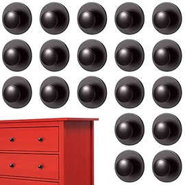 20 Pieces Adhesive Cabinet Knobs Instant Handle Stick Auxiliary Cabinet Organizer Pull Self-Stick Handle Helper for Windows, Wardrobes, Cabinets, Drawers (Black)