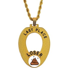 guancrown Last Place Pendant Loser Necklace Chain Medal Toilet Bowl Trophy Championship Ring Award Neck Chain (Style Two)