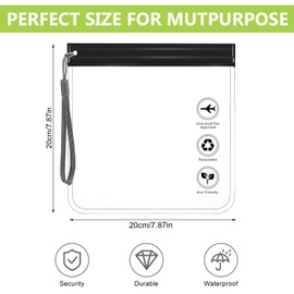 Zip Bag Aeroplane Liquids Bag 1 L, Pack of 6 TSA Approved Toiletry Bag, 1 Litre Bag Aeroplane Hand Luggage Liquids, Travel Holiday Must Haves Air Travel Accessories Essentials Gadgets, NO