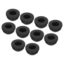 sourcing map 10Pcs Snap Rubber Grommet Plug Mount Dia 10mm ID 7mm Narrow Groove Width 2mm Seal Anti-Scratch for Electrical Box Cable Pipes Black
