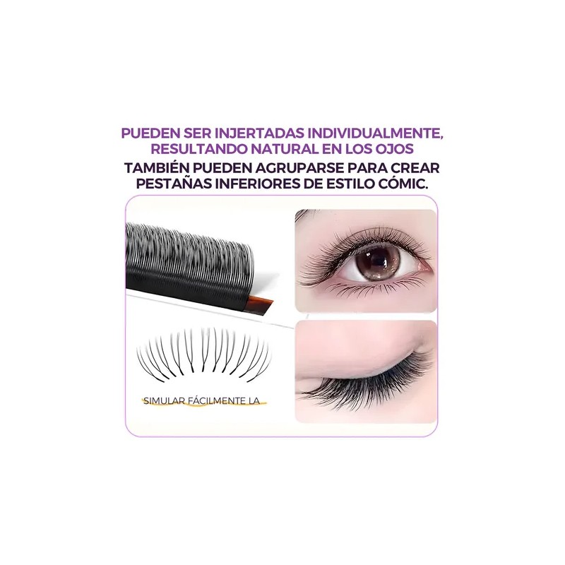 Itntfn U-shaped Blister Extensión De Pestañas Pre Armadas Volumen 0.07
