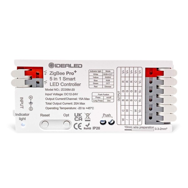 Smart 5-in-1 ZigBee 3.0 LED Strip Controller Pro for RGBCCT
